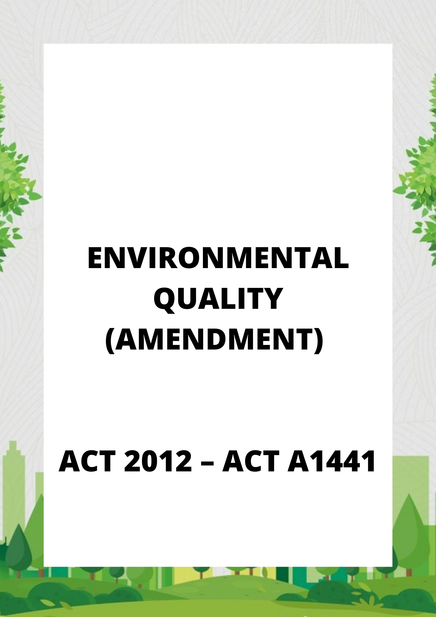 Acts – Department Of Environment